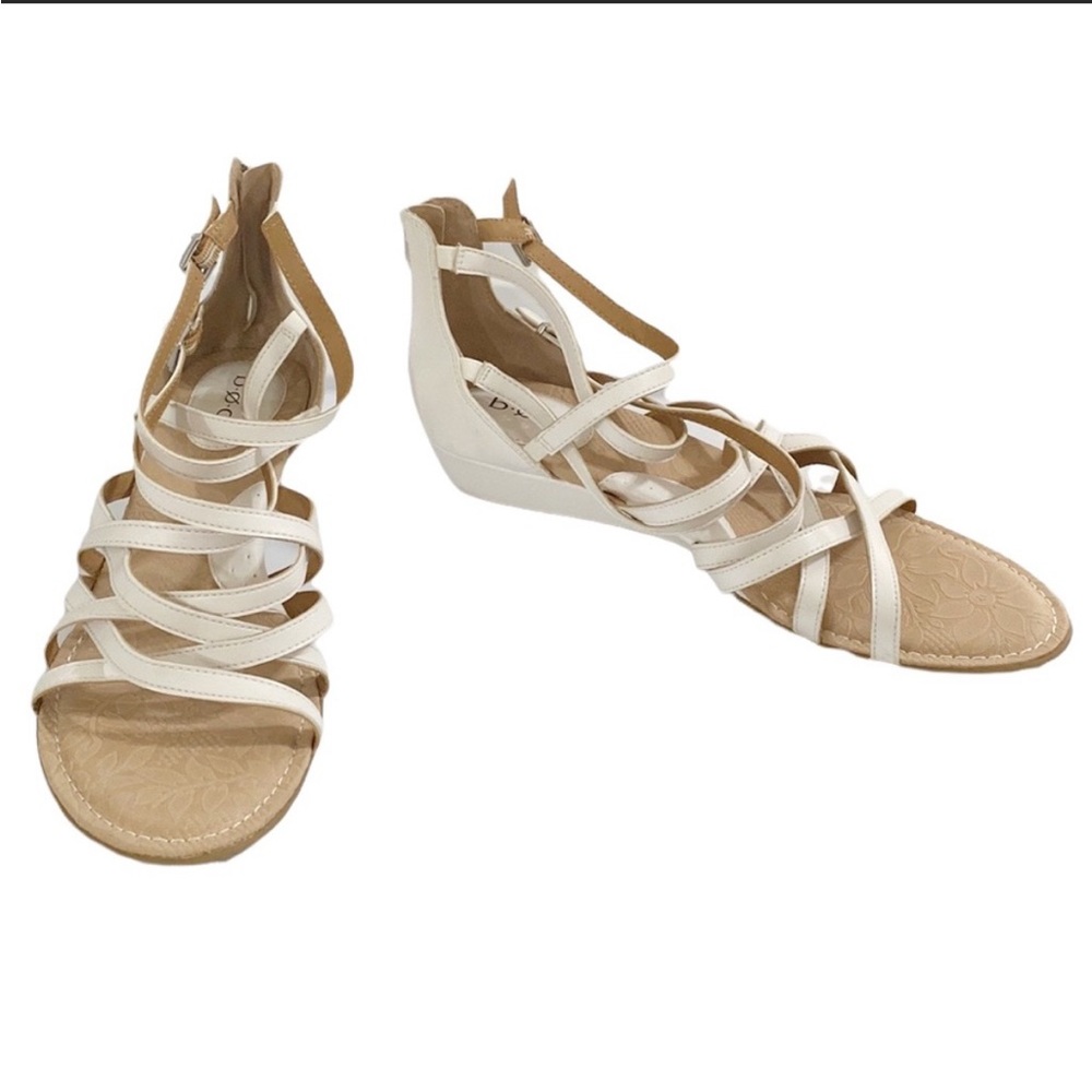 New B.O.C. White Mimi wedge gladiator sandals size 11